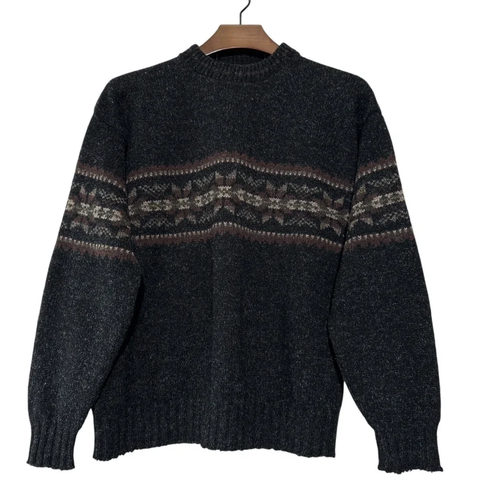 ALPS MOUNTAINEERING Vintage Black Wool‎ Blend Pullover Sweater Jumper FLAW XL